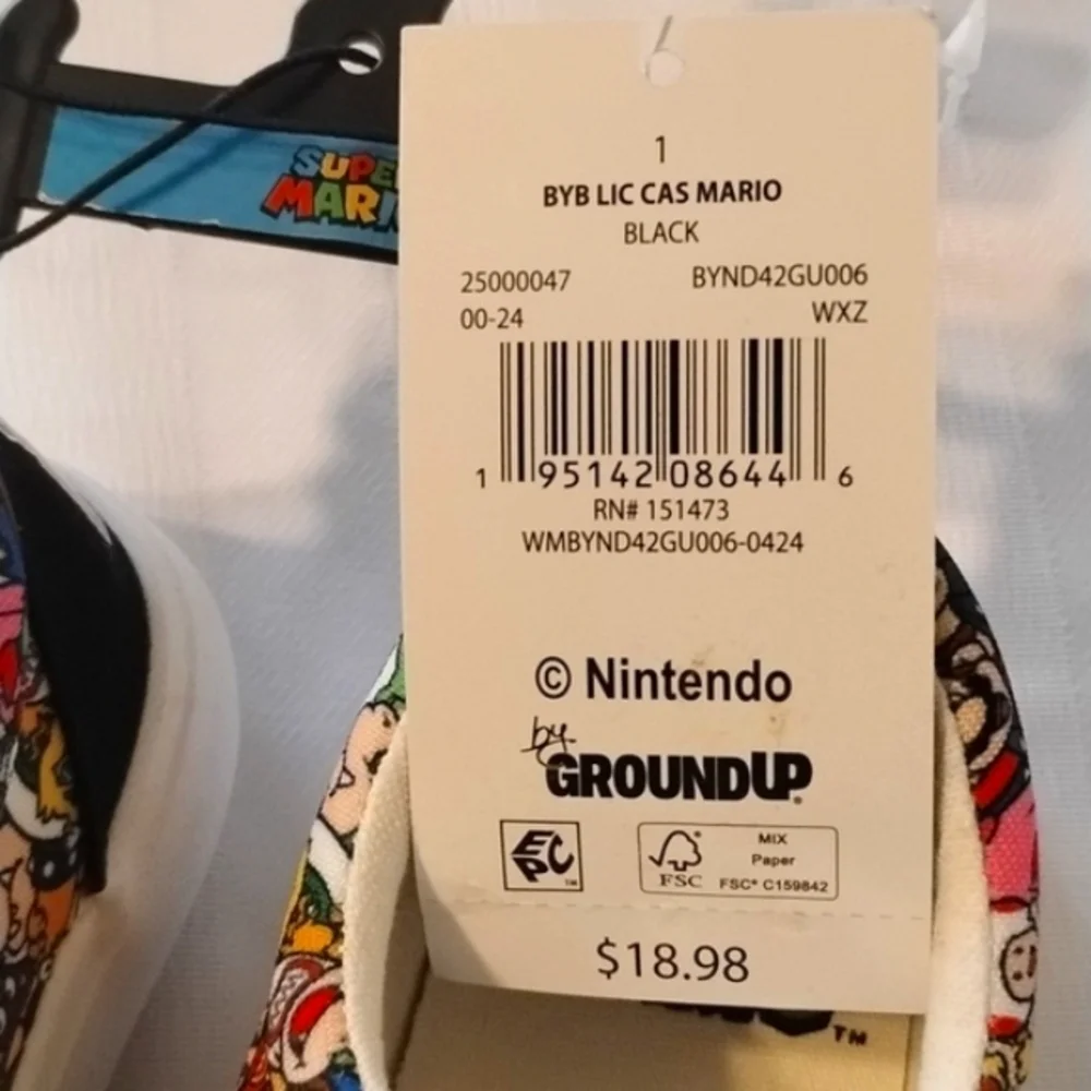 Nintendo By Ground Up Super Mario Theme Sneakers and Mug Set, Size: 1, NWT